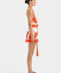 Sir The Label Ramona Halter Wrap Mini Dress Size 10 - 10 / Orange - Dresses