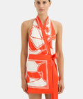 Sir the Label Ramona Wrap Halter Mini Dress - 6 / Orange - Dresses