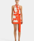 Sir The Label Ramona Wrap Halter Mini Dress Size 6 - 6 / Print - Dresses