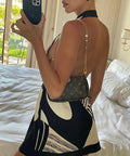 Sir The Label Realisme Wrap Halter Mini Dress - 4 / Print - Dresses