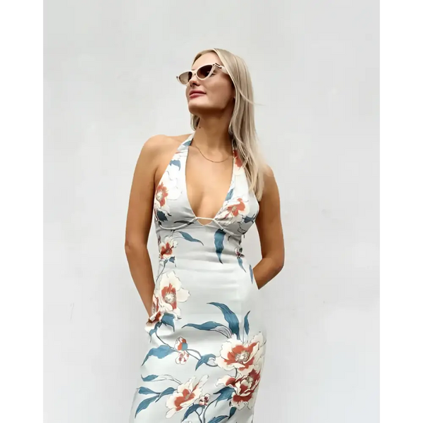 SIR The Label Roisin Halter Midi Dress Passion | Passion For Fashion SIR The Label Roisin Halter Midi Dress Passion | Passion For Fashion