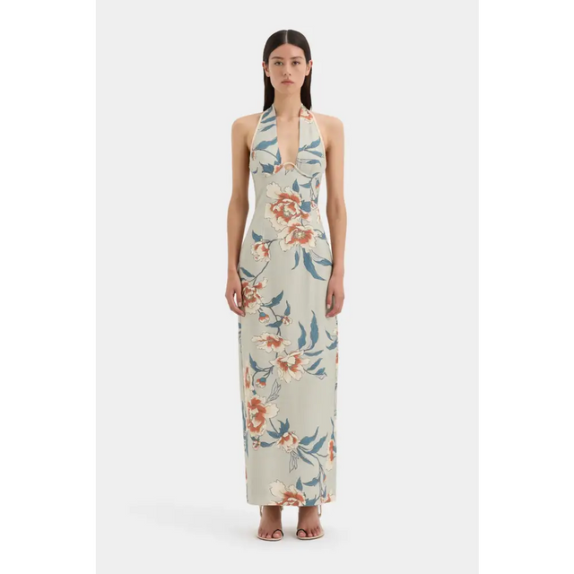 SIR The Label Roisin Halter Midi Dress Passion