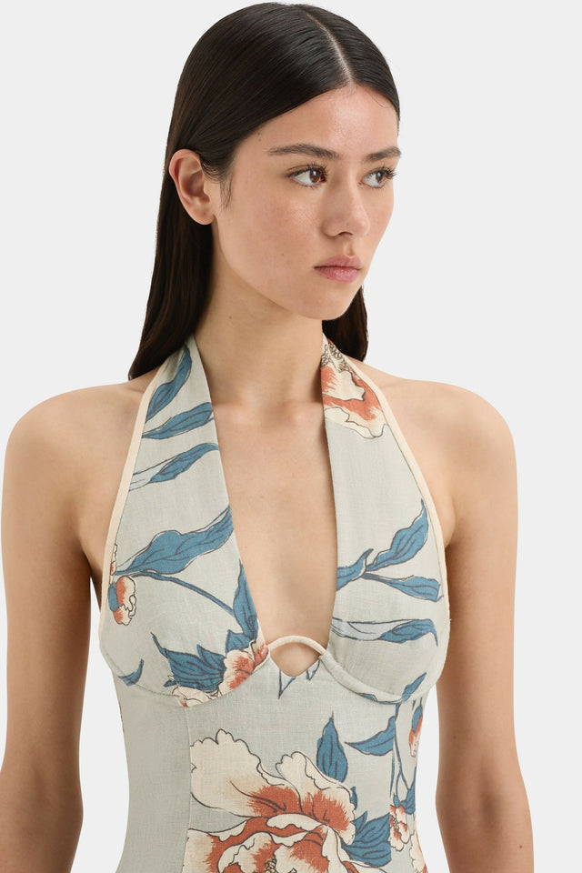 sir roisin mini dress Sir The Label Roisin Halter Midi Dress in Bloom Floral