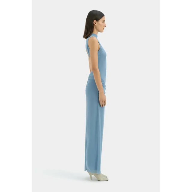 Sir The Label Ruby Open Back Maxi Gown Aqua - Dresses