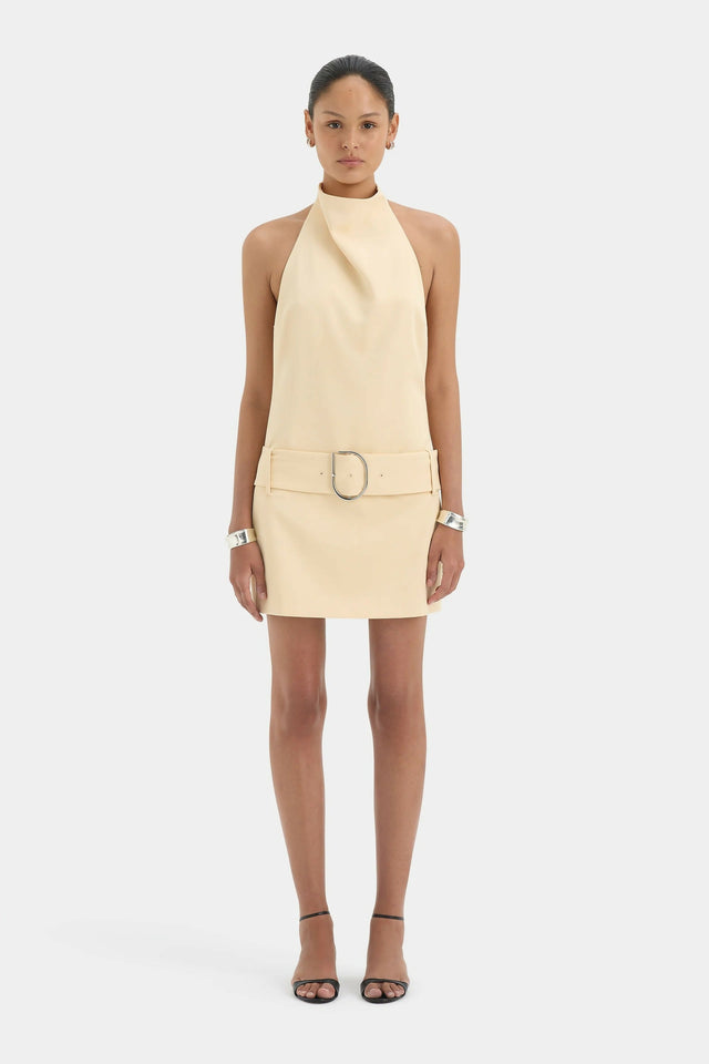 Sir The Label Sabina Belted Mini Dress in Butter - Dresses
