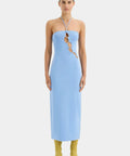 Sir The Label Salvador Beaded Halter Dress - 6 / Blue - Dresses