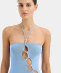 Sir The Label Salvador Beaded Halter Dress - 6 / Blue - Dresses