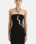 SIR - Sir The Label Salvador Black Beaded Halter Dress