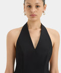 Sir The Label Sandrine Halter Mini Dress Black Size AU 10 - 10 / Black - Dresses