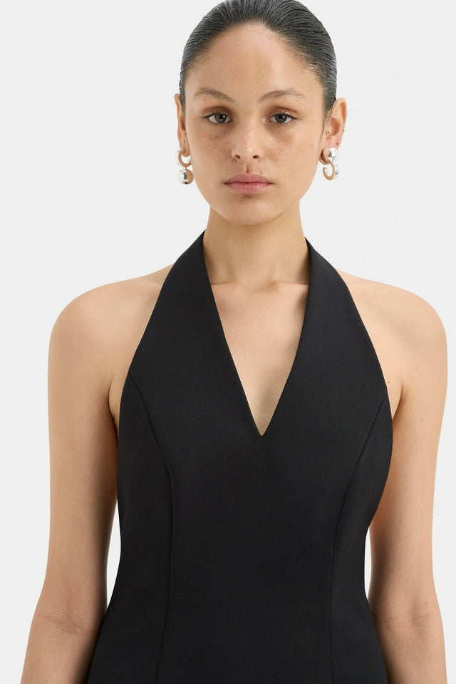 Sir The Label Sandrine Halter Mini Dress Black Size AU 10 - 10 / Black - Dresses