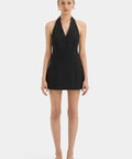Sir The Label Sandrine Halter Mini Dress Black Size AU 10 - 10 / Black - Dresses