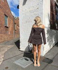 Sir The Label Sandrine Tailored Mini Dress - 4 / Brown - Dresses