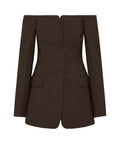 Sir The Label Sandrine Tailored Mini Dress - Brown - 8 / Brown - Dresses