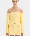 Sir The Label Sandrine Tailored Mini Dress in Limone - Dresses