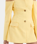 Sir The Label Sandrine Tailored Mini Dress in Limone - Dresses