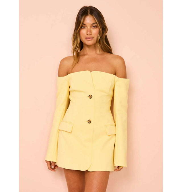 Sir the Label Sandrine Tailored Mini Dress In Limone - Dresses