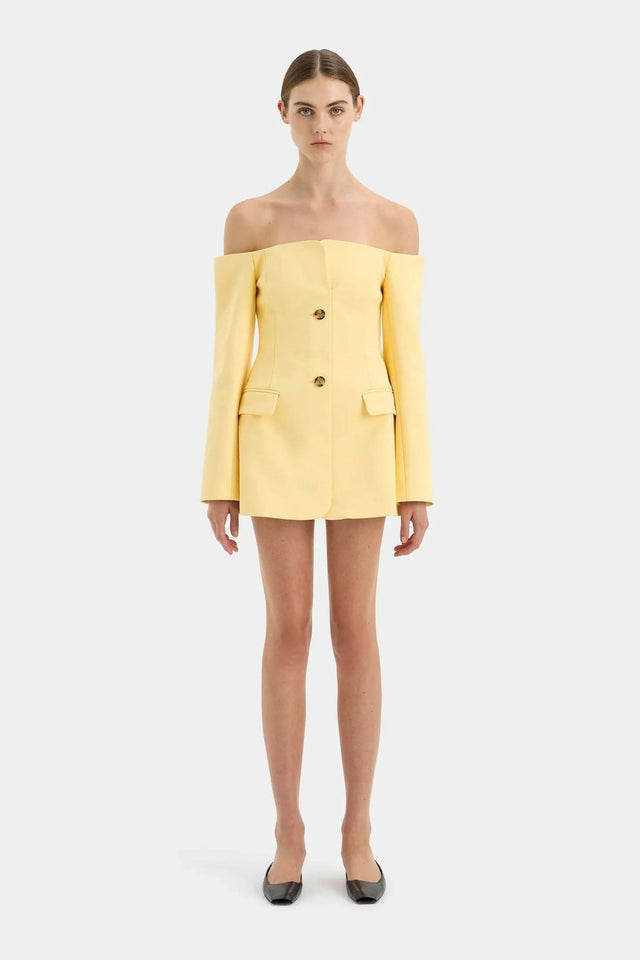 Sir The Label Sandrine Tailored Mini Dress in Limone Size 2 / 10 - 10 / Yellow - Dresses