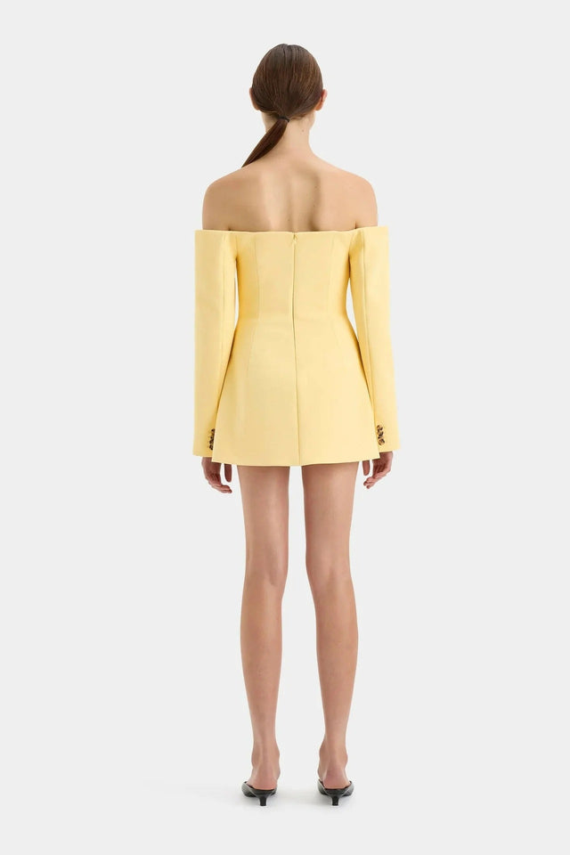 Sir The Label Sandrine Tailored Mini Dress Limone Size 3 - 12 / Yellow - Dresses