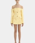 Sir The Label Sandrine Tailored Mini Dress Limone Size 8,10 - Dresses