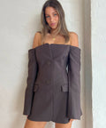 Sir The Label Sandrine Tailored Mini Dress - Size 2 - Brown / 10 - Dress