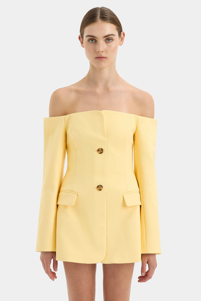 Sir The Label Sandrine Tailored Mini in Limone Size 8 10 - Dresses