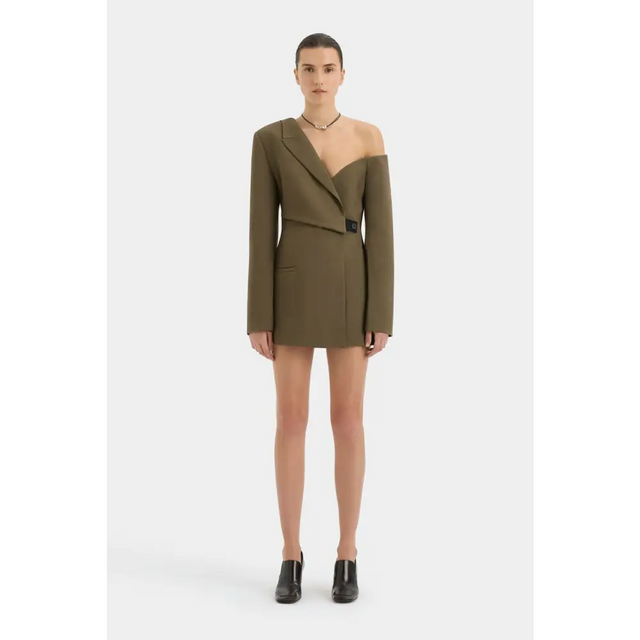 Sir The Label Sartoria Mini Dress Chocolate Marle Size & 1 - Dresses