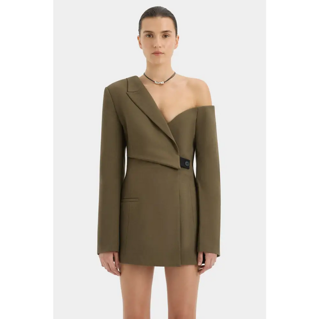 Sir The Label Sartoria Mini Dress Chocolate Marle Size & 1 - Dresses