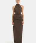 Sir The Label Sol Halter Gown Dress Mocha Size & 1 - Dresses