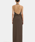 Sir The Label Sol Halter Gown in Mocha - Dresses