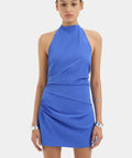 Sir The Label Sol Halter Mini Dress in Cobalt - Dresses