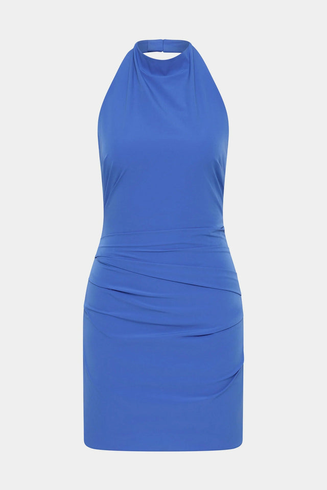 Sir The Label Sol Halter Mini in Cobalt - Dresses
