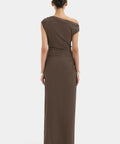 Sir The Label Sol Off Shoulder Gown in Mocha - Dresses