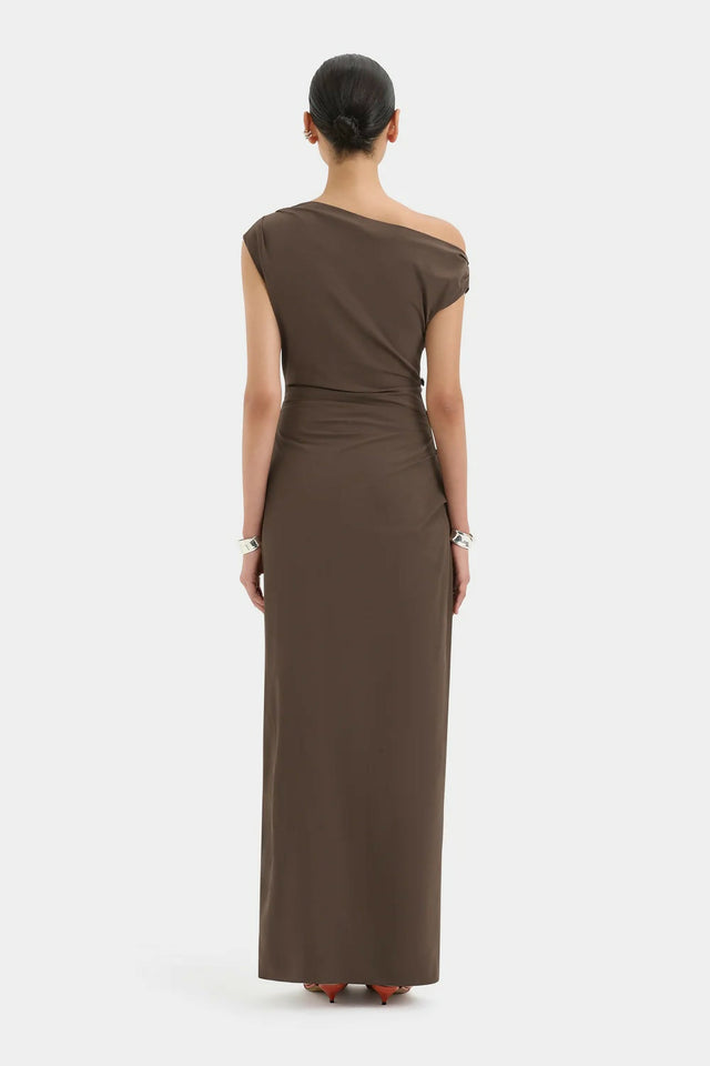 Sir The Label Sol Off Shoulder Gown in Mocha - Dresses