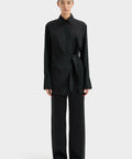 Sir The Label Sorrento Shirt Dress and Pant Set in Black - Outfit Sets