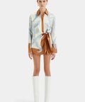 Sir The Label Sorrento Shirt Dress Sciarpa Print - 6 / Multi - Dresses