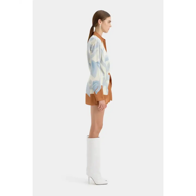 SIr The Label Sorrento Shirt Mini Dress Sciarpa Print Size 0P - 6 / Multi - Dresses