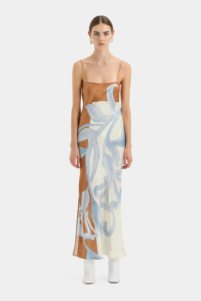 Sir The Label Sorrento Slip Dress In Sciarpa Print - 8 / Print - Dresses