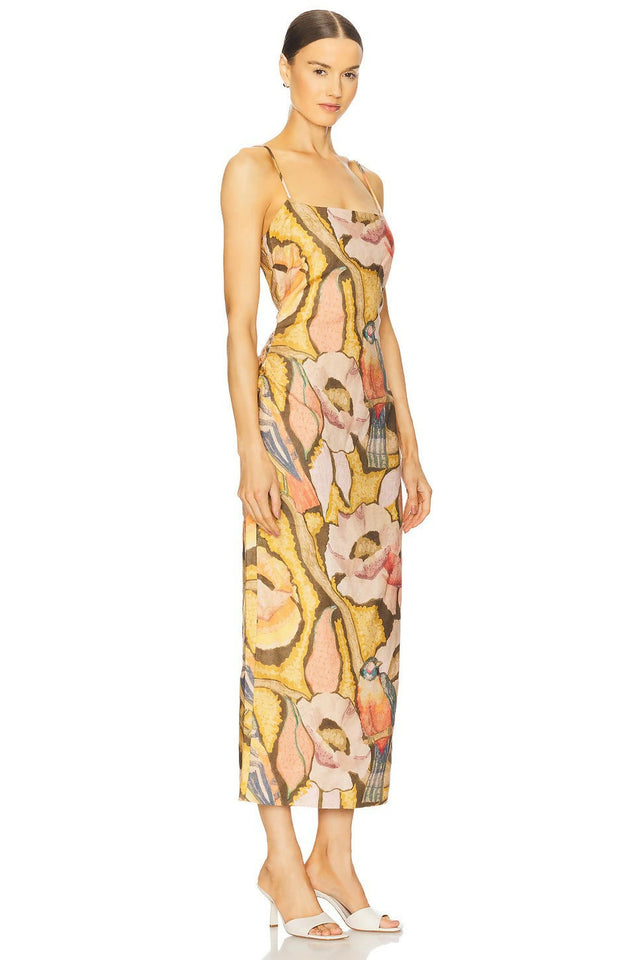 Sir The Label Talulah Column Midi Dress - 8 / Print - Dresses