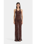 Sir the Label Toni Halter Dress in Chocolate Dot Size 2 / AU 10