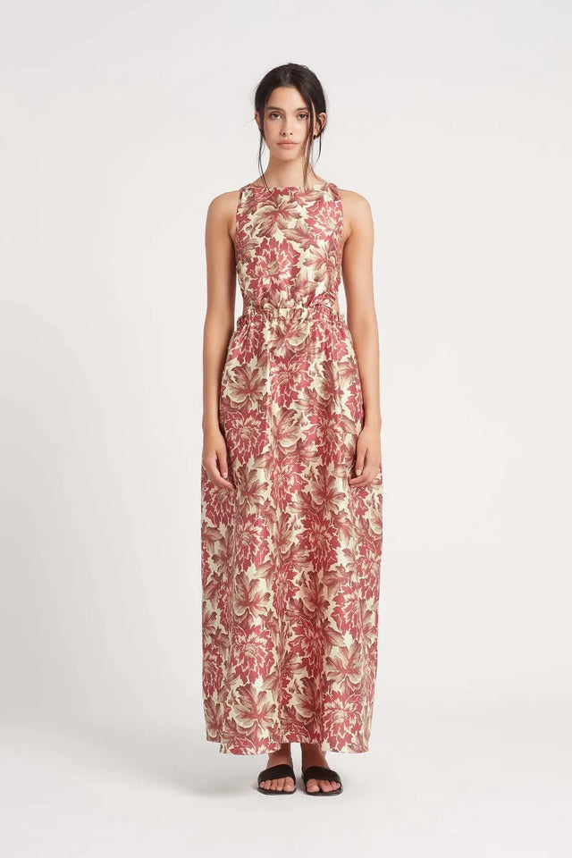 Sir The Label Valetta Maxi Dress Print Size AU 8 - 8 / Red - Dresses