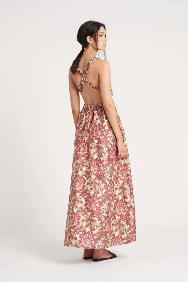 Sir The Label Valetta Maxi Dress Print Size AU 8 - 8 / Red - Dresses