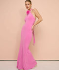 Sofia The Label Wildflower Halter Gown In Pink Size 8 - 8 / Pink - Dresses