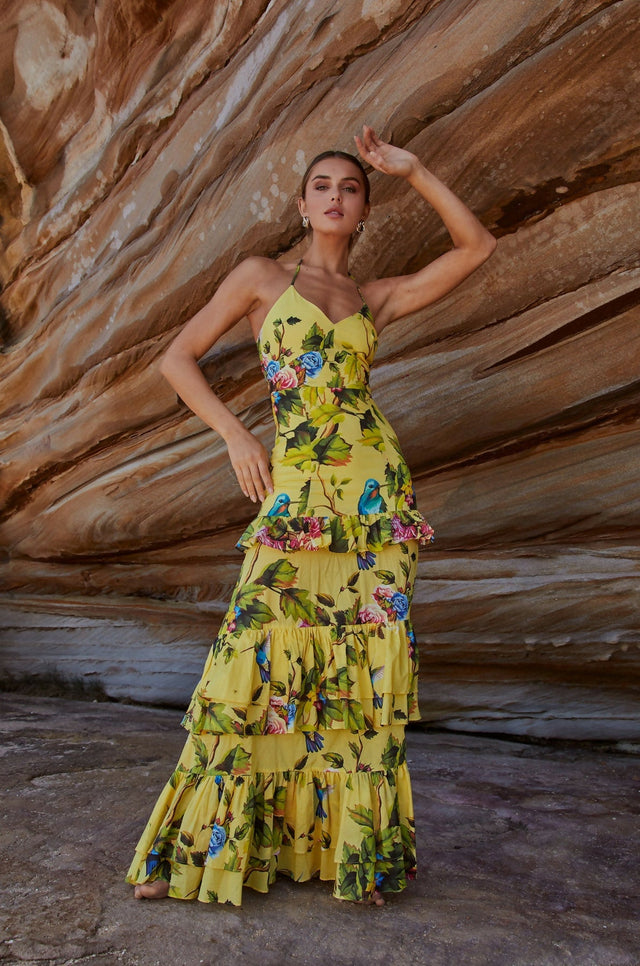 Sonya Florence Maxi Dress Royal Botanica Size S/AU 8 - Dresses