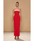 Sonya Moda Ivrea Ribbon Maxi Dress Lola Red - Dresses