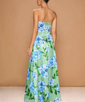 Sonya Moda Milano Gown Azzuro Verde Botanico Floral Print Size 10 - Dresses