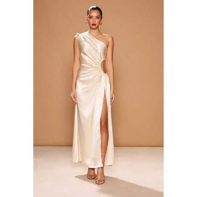 Sonya Moda Nour Maxi Dress Ocean Pearl Size 8 - 8 / Cream - Dresses