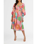 Spell Freda Shirred Midi Dress Lolly Size XS / AU 6 - 6 / Multi - Dresses