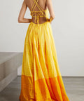 Staud Brigitte Two Tone Cotton Poplin Maxi Dress in Yellow/Orange Size 12 - 12 / Yellow - Dresses