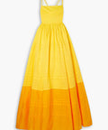 Staud Brigitte Two Tone Cotton Poplin Maxi Dress in Yellow/Orange Size 12 - 12 / Yellow - Dresses