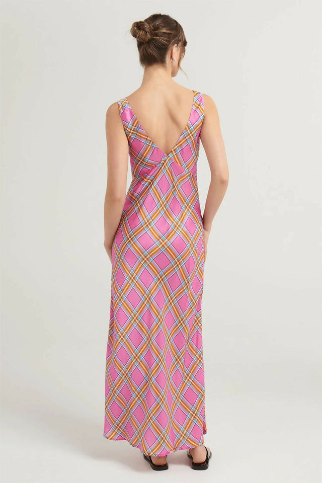 Steele Eadie Dress in Pink Check - 8 / Multi - Dresses
